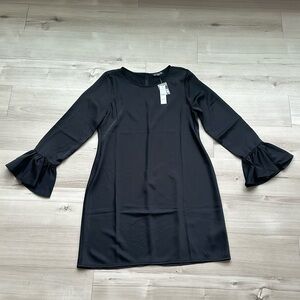 J. Crew Winter Garden Dress Bell Sleeve Black